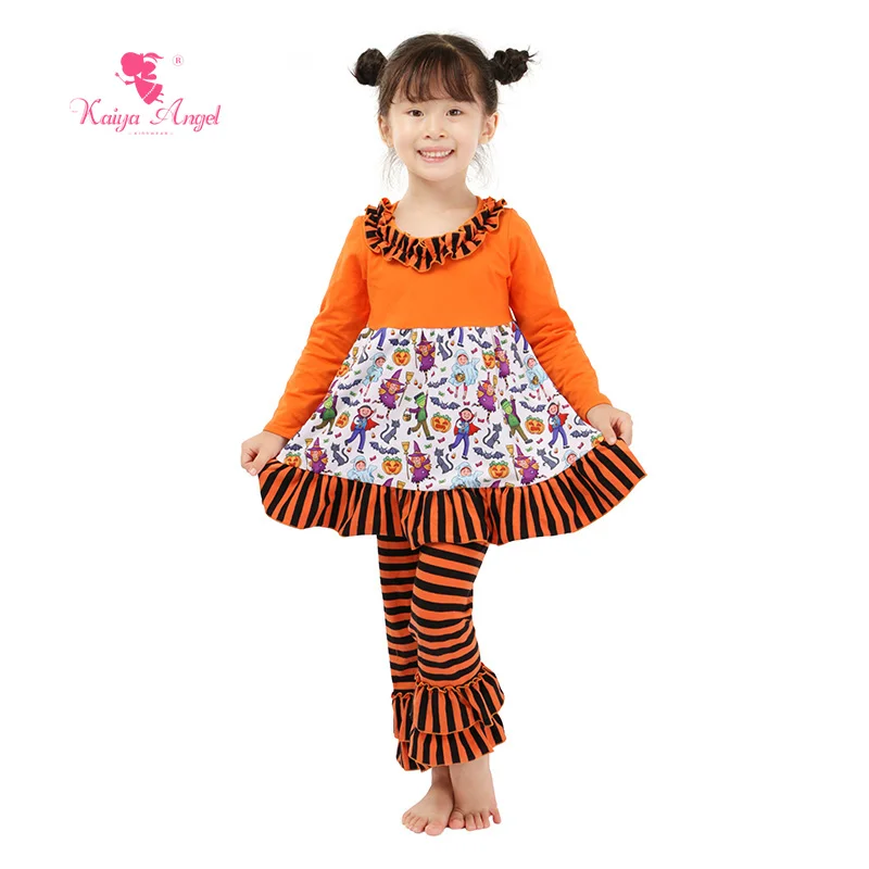 2018 New Halloween Designer Baby Clothes Wholesal Fall Outfit Toddler Kids Birthday Clothing Infant Girl Summer Pajamas Set | Мать и