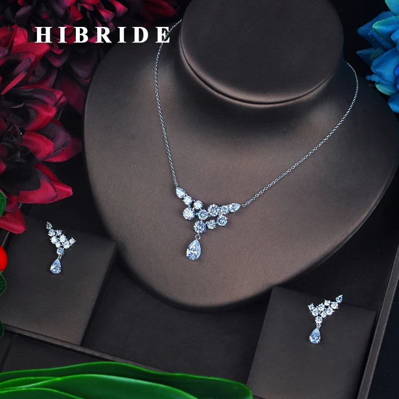 

HIBRIDE Luxury AAA Cubic Zircon Small Jewelry Set For Women Bridal Jewelry Set African Wedding Fashion Accessories N-666