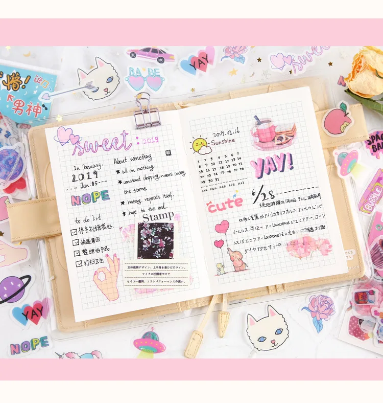 40 шт./упак. Kawaii мультфильм шаблон Стикеры для дневника для канцелярских принадлежностей скрапбукинга Diy Дневник пуля журнал стикеры поставки