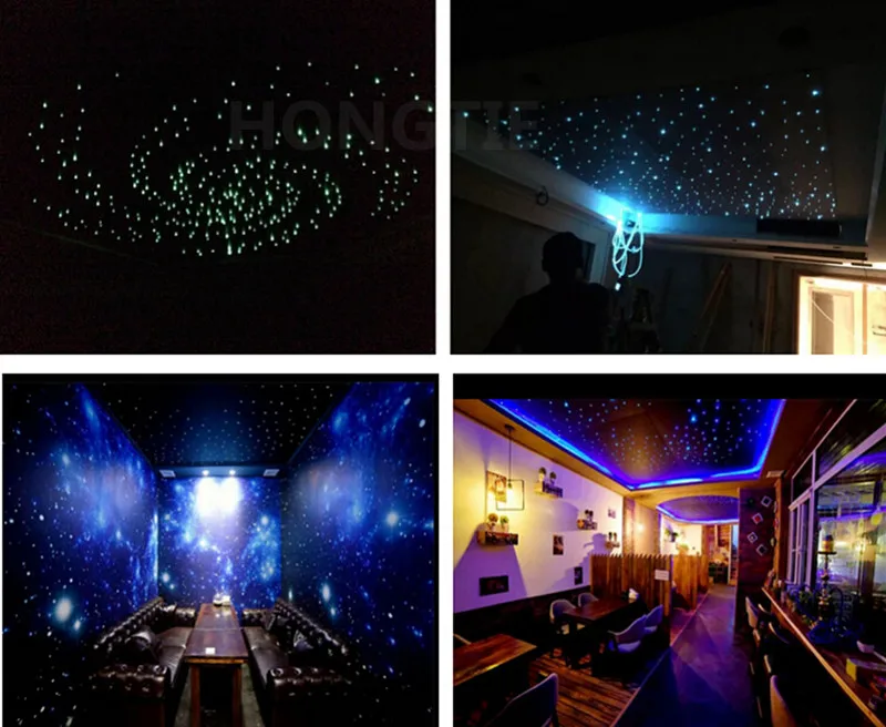 Новый 16 Вт RGBW Волокно оптическое звезда верхнего света комплект + 28key РФ 550 шт. * 0.75