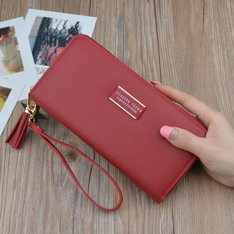 Ms. Han edition hand purse the new 2019 female students tassel zipper multifunctional long large wallet bag | Багаж и сумки