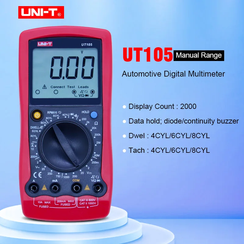 UNI T UT105 цифровой мультиметр Ручной AC DC Вольтметр постоянного тока Амперметр