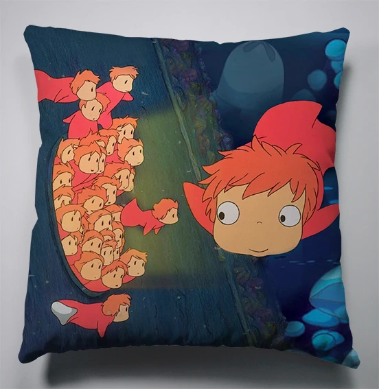 Подушка с рисунком Аниме Манга понё на скале подушка 40x40 см наволочка для подушки