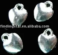 

FREE SHIPPING 450pcs Tibetan silver Smooth heart charms A887