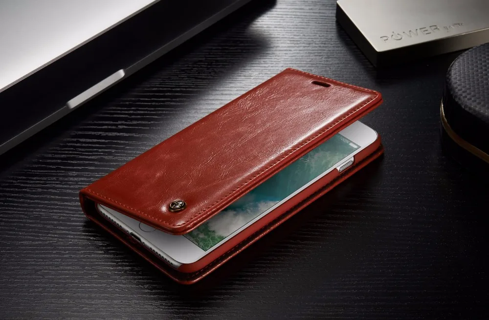 Роскошные Оригинальные кожаные чехлы для телефонов для iPhone 7, 6, 6 S, 8 Plus, Магнитный флип-чехол с подставкой для iPhone 5S, 5 X, XR, XS Max, чехлы-бумажники