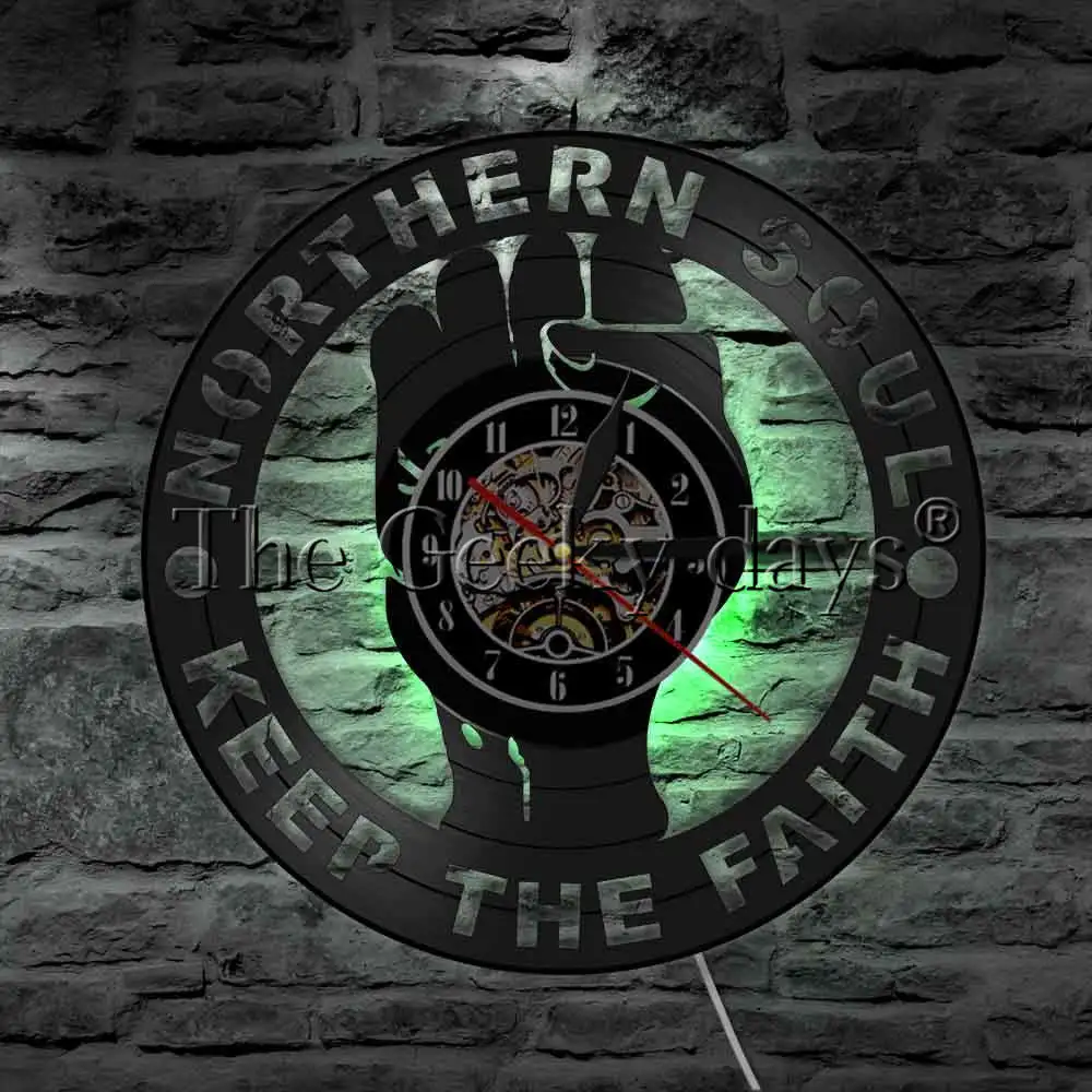 Настенные часы с виниловой пластиной и надписью Keep The Faith | Дом сад