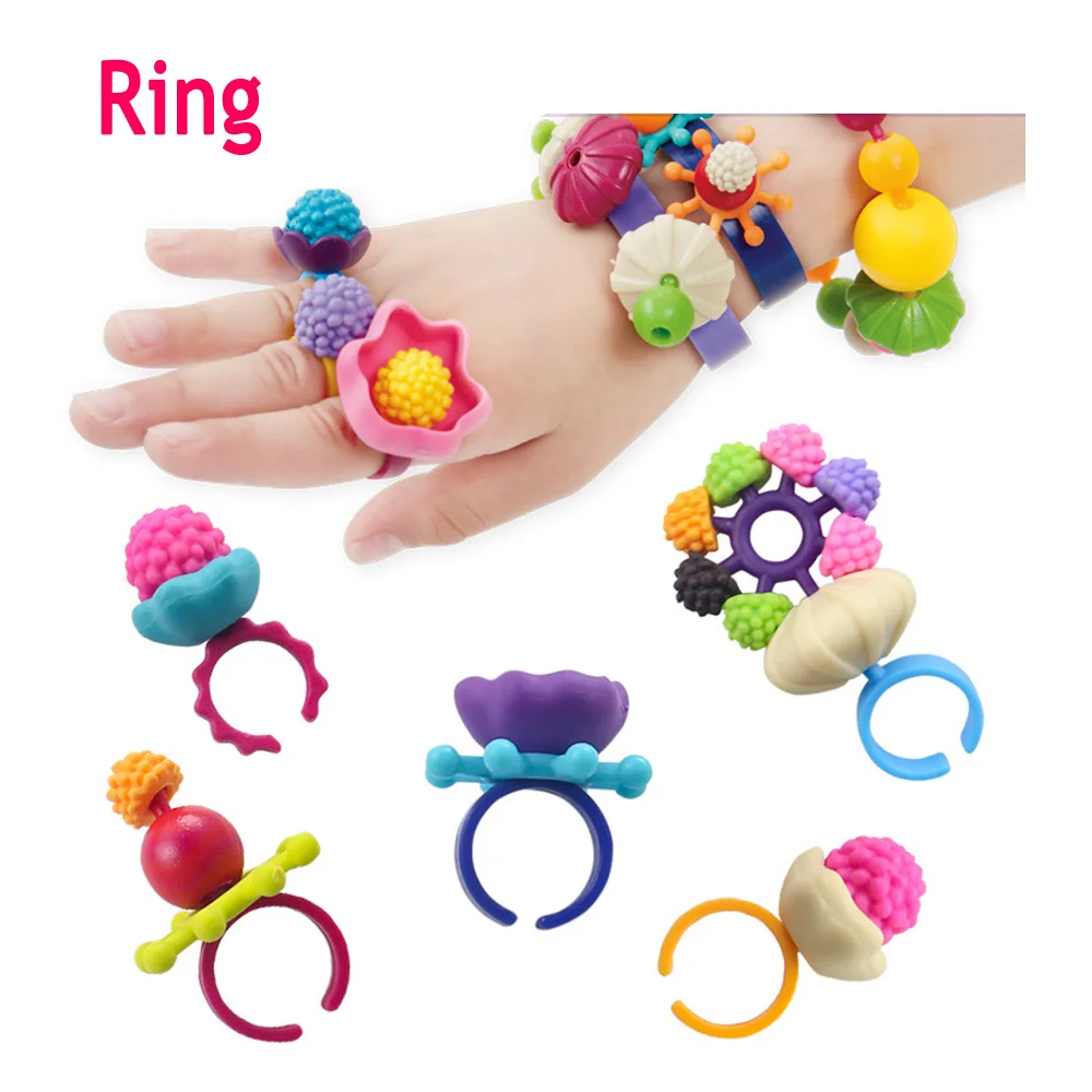 DIY Пластиковые Поп бусины для девочек Обучающие игрушки ручной работы собранные