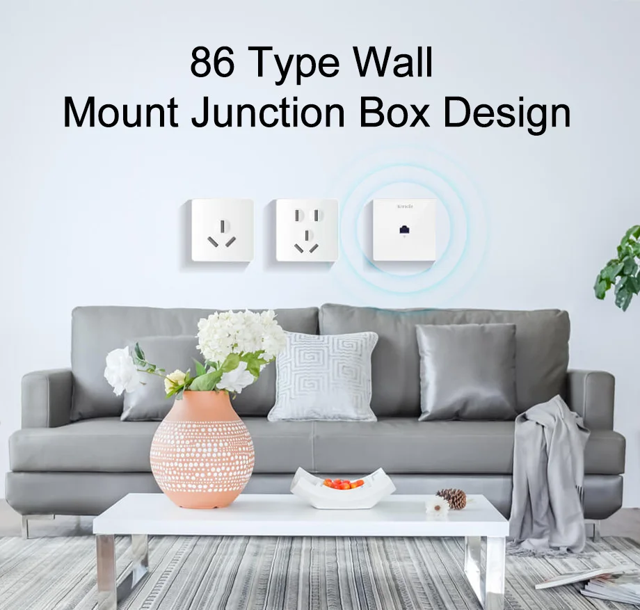 TENDA W9 1200 Мбит/с Беспроводная точка доступа 11AC Беспроводная настенная 86 Тип AP, внутренний настенный клиент+ AP, для отеля/виллы/больницы