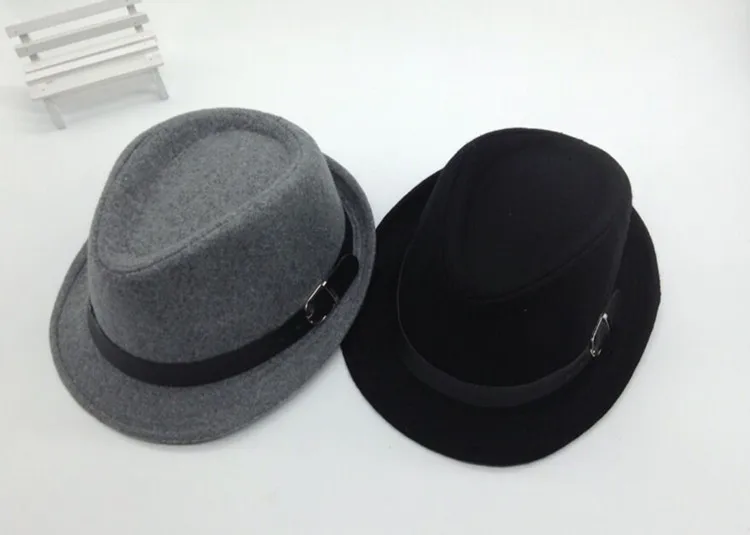 Бесплатная доставка детская джазовая шляпа фетровая с пряжкой модная для