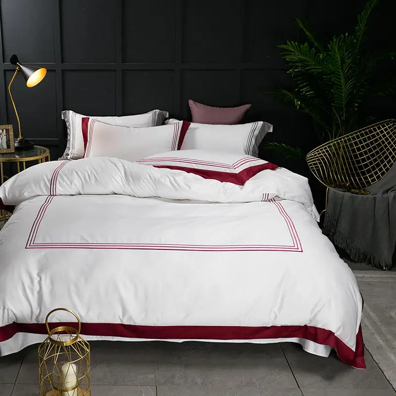 Famvotar Премиум отель качество дизайн 60S Комплект постельного белья 100% Египетский