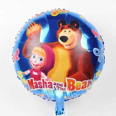 Lucky 30 шт./лот 45*45 см мультфильм Маша Медведь фольга гелиевые шары украшения, товары для вечеринки Globos Дети надувные воздушные игрушки - Color: Blue
