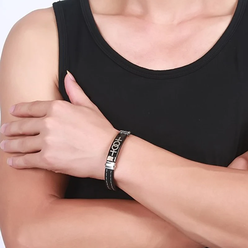 Черный женский гей гордыня Радуга Магнитный мужской браслет из нержавеющей