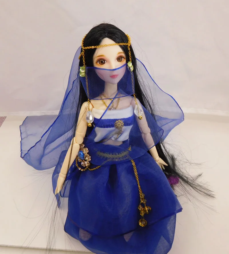 Голова куклы в индийском стиле/коричневые волосы 3D глаза настоящие ресницы