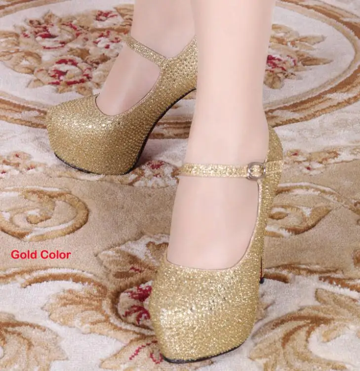 2018 свадебные туфли с круглым носком и стразами модные вечерние для невесты