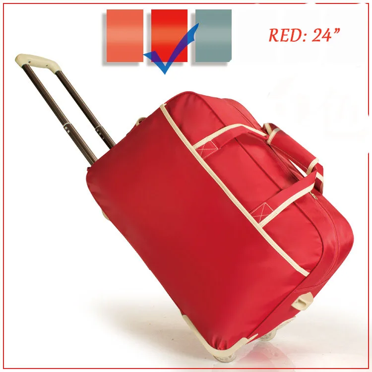 Red 24 Модный женский чемодан на колесиках, брендовый Повседневный уплотненный чемодан на колесиках, дорожная сумка на колесиках, чемодан для багажа - Цвет: Red 24