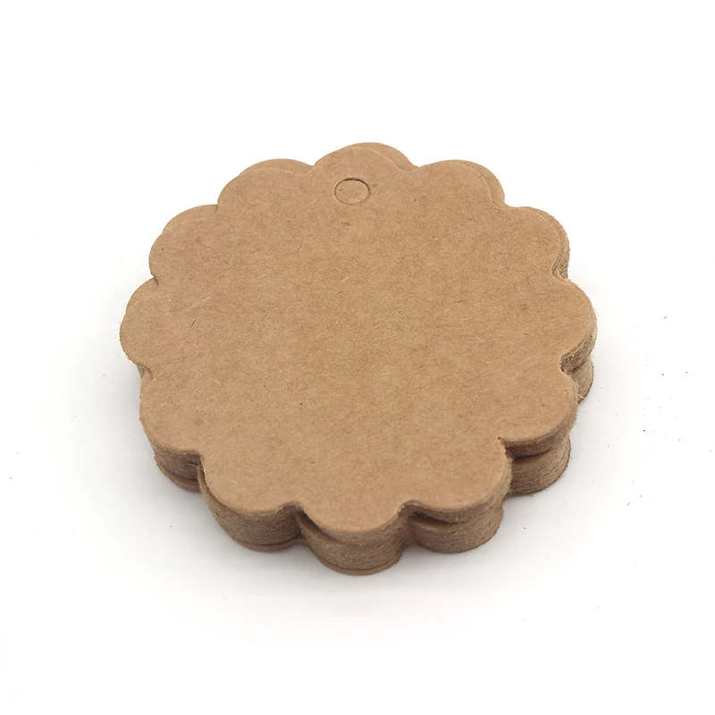 DONYAMY 50PCS Round Flower Labels Paper Tags Gift Hang Cards Price Blank Karft Luggage Wedding Party | Дом и сад