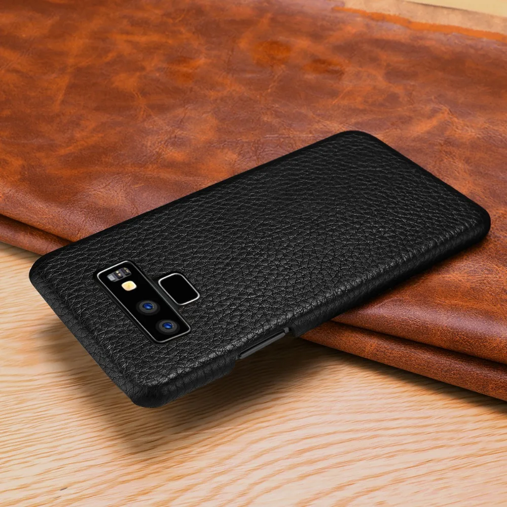 Для Galaxy Note 9 чехол для телефона, тонкий роскошный чехол из натуральной кожи с рисунком личи для samsung Galaxy Note 9 S10 S9 Coque