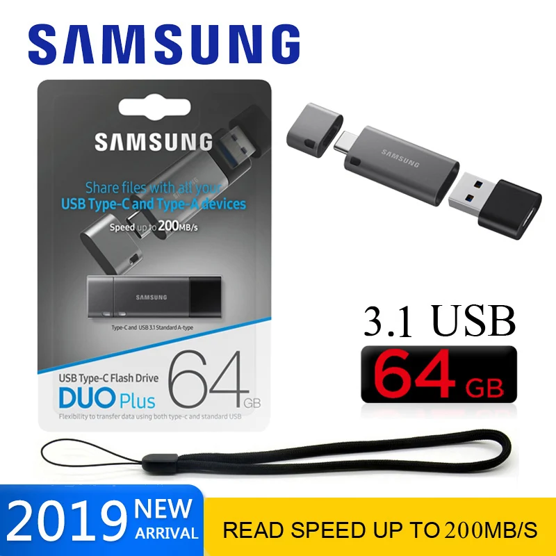 Samsung Cle USB 64 ГБ первоначально размещенный на 3 1 флэш-накопитель DUO Plus 32 Гб 128 C Флешка
