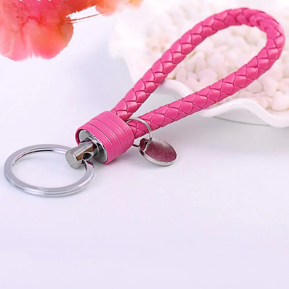 6 Из искусственной кожи Плетеный тканый веревочный брелок DIY сумка подвеска брелок держатель Автомобильный брелок мужской женский брелок - Цвет: 6