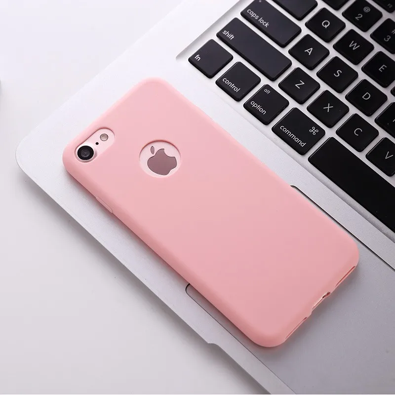 Матовый чехол карамельного цвета для телефона 2 шт. Apple iPhone 6 6s Plus 7 Мягкая