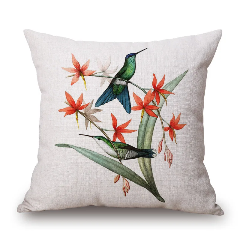 Новое Цветочное платье с птичками дизайн Повседневное Стиль диван-Подушка Чехол