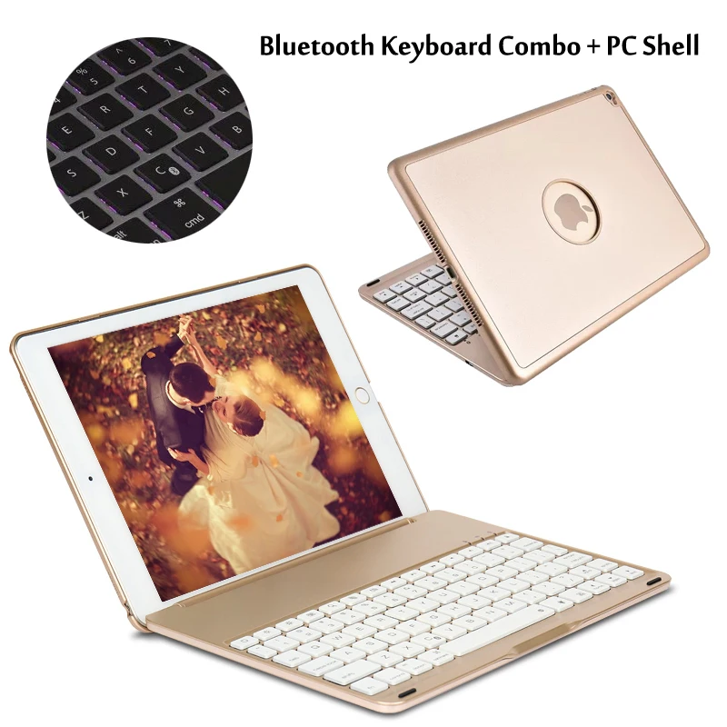 7 видов цветов с подсветкой беспроводной Bluetooth клавиатура чехол для iPad Air/Air 2 5/iPad 6
