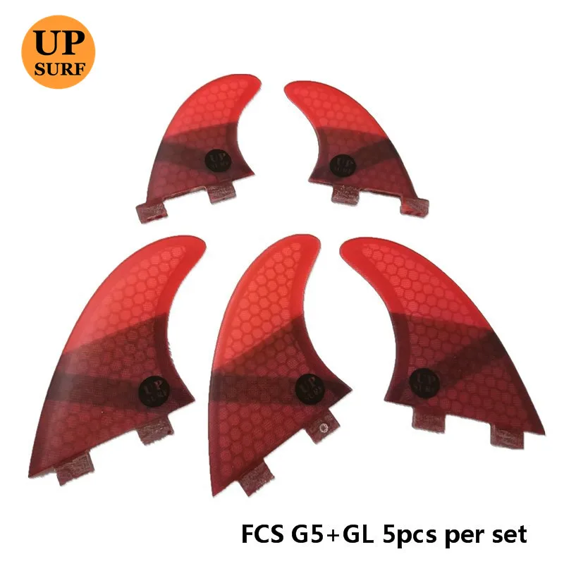 Red 5pcs Fcs quad G5+ GL для серфинга tabla de surf тяги для серфинга сотовые из стекловолокна quilla surf fcs ailerons - Цвет: Red 5pcs