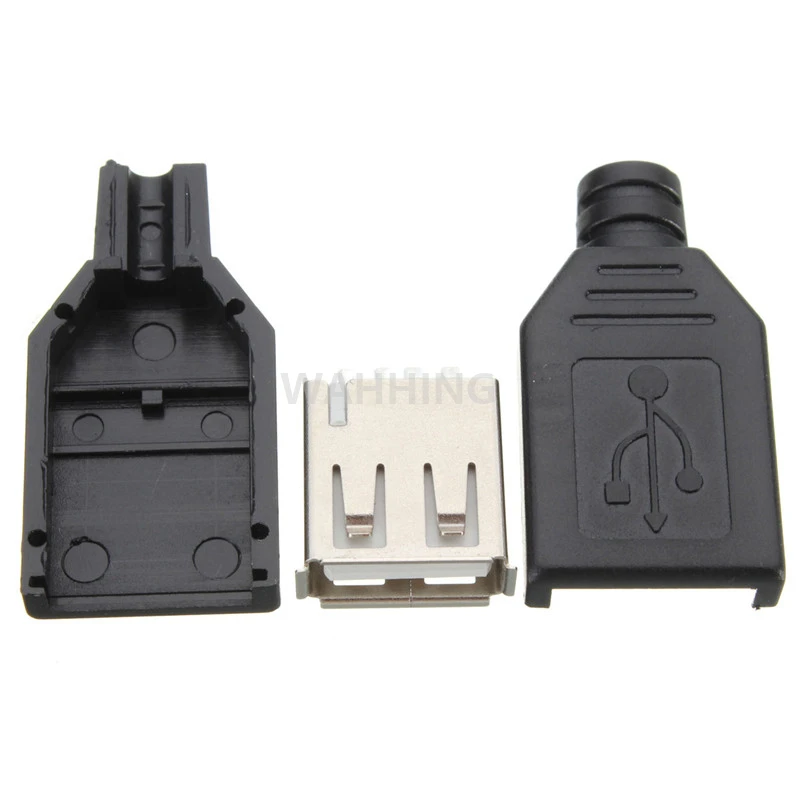 10pcs DIY USB 2.0 A Female Plug Socket Connector &amp Plastic Cover Adapter for Black HY576 | Компьютеры и офис