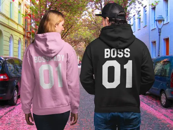Sugarbaby Boss/женские толстовки с капюшоном, толстовки для пар, Одинаковая одежда для пары, рождественский подарок, толстовка с надписью Boss Lady 01, модные топы