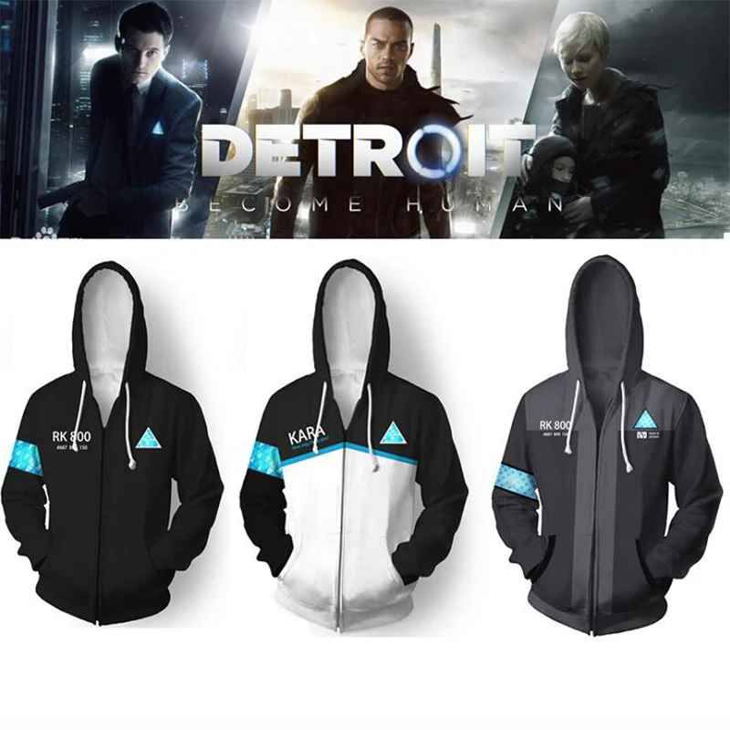 Detroit: стать человеком толстовки косплэй Коннер RK800 Harajuku Хип Хоп с капюшоном крутое