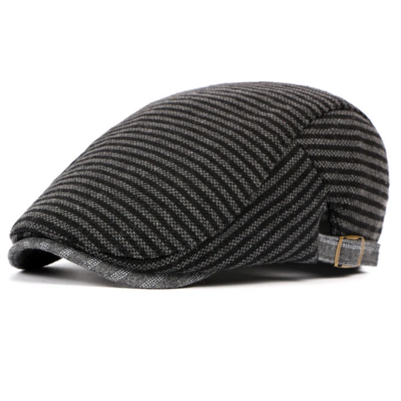 HT751 мужские шапки в британском стиле полосатые береты для мужчин унисекс кепка