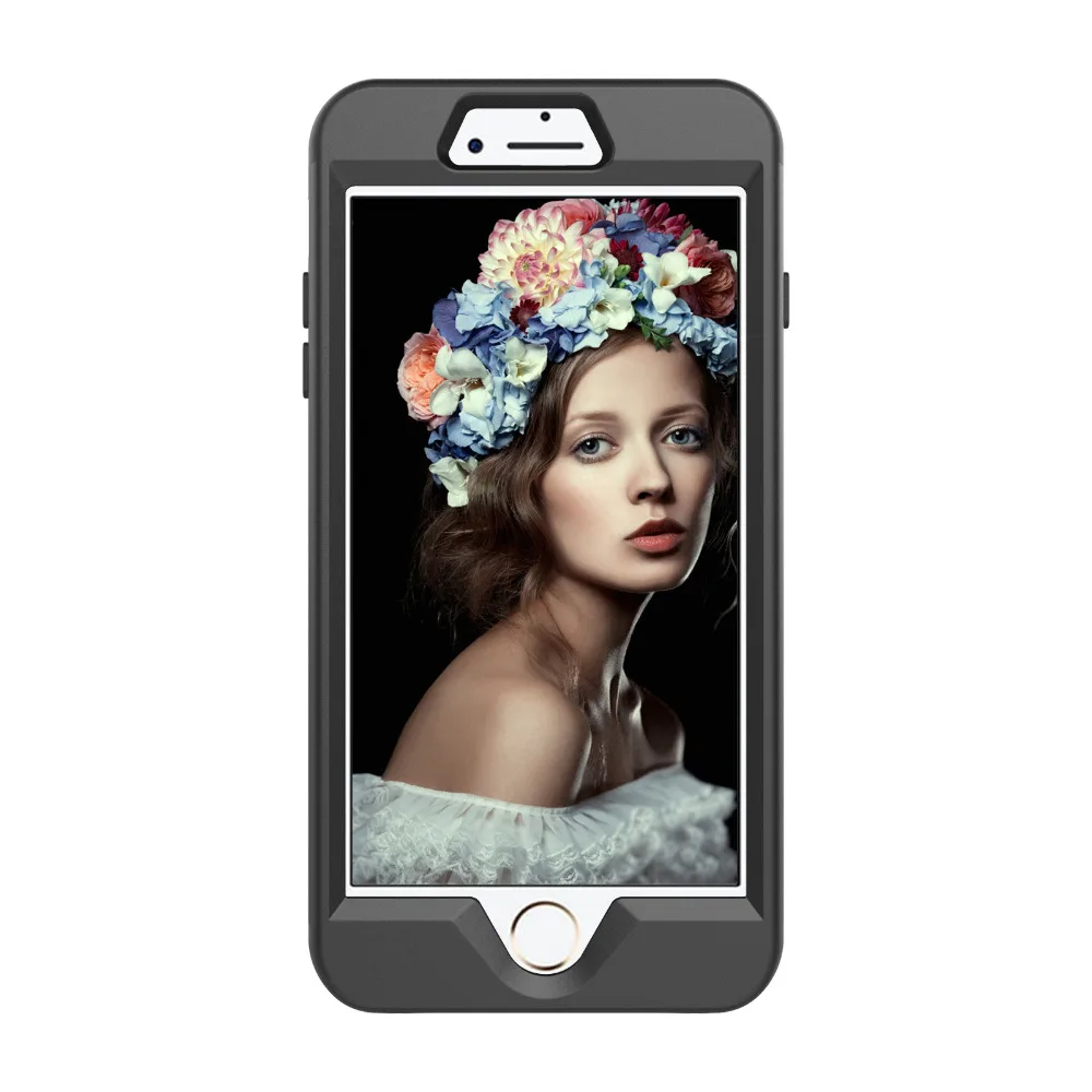 Phone Case For iPhone 8 / Plus Cover 3 Layer in 1 Hard PC Silicone Back 4-Point Rear Guard Protection Shell for 7 |