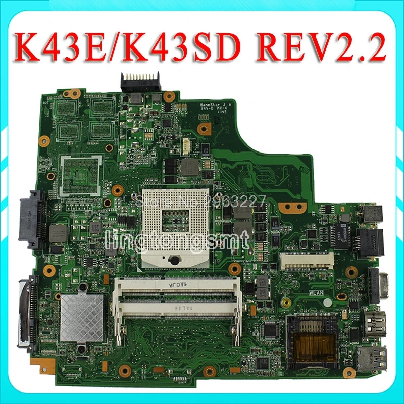 K43E Motherboard REV2.2 For Asus A43E P43E K43SD K43SV K43SJ Laptop motherboard Mainboard A43S test 100% OK | Компьютеры и офис