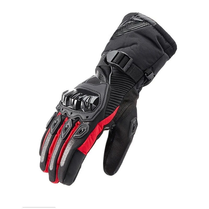 Красный ATcomm 1 шт. мотоциклетные теплые перчатки водонепроницаемые Moto Guantes Luva Motociclista мотоцикл Eldiven ветрозащитный Handschoenen - Цвет: Красный