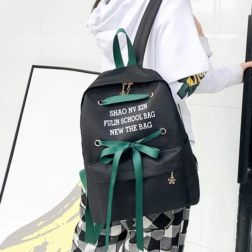 2018 Canvas Men's Backpack Casual Embroidery Bow Simple Fashion Multifunction Large Capacity Students Bags Laptop Game Bag | Багаж и