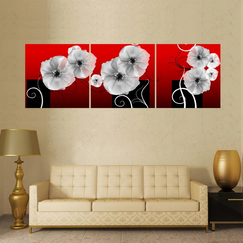 3 шт. картина масляными цветами на художественной стене для гостиной Hd Печать