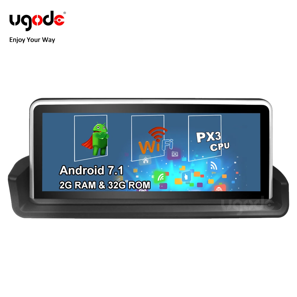 Ugode Android 7 1 Автомобильная навигационная система GPS кнопка iDrive 10 25 &quotIPS большой