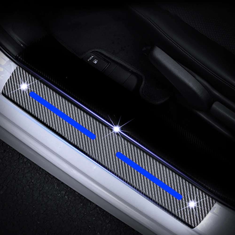 Карбон волокно автомобилей потертости Стикеры дверная наклейка для порога Volvo R