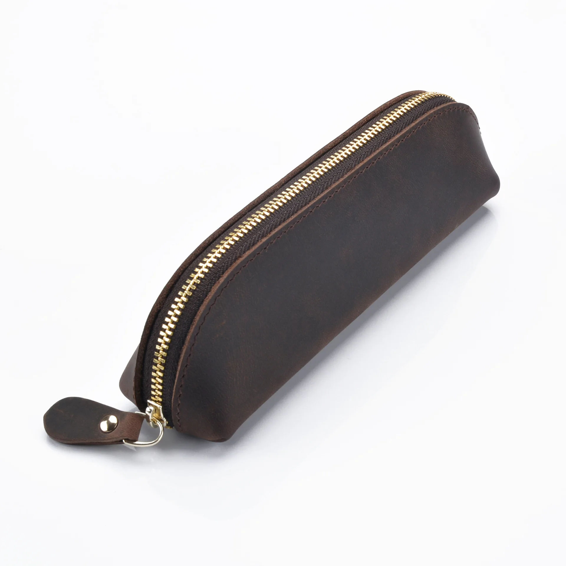 

Cowhide Pencil Bag, Zipper New Leather Pen Pouch Office School High Quality Stationery Pencil Cases, Birthday Gift