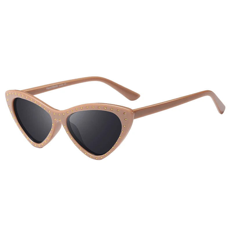 C3 Winla модный дизайн Для женщин Gafas Солнцезащитные очки «кошачий глаз» с заклепками принт женские солнцезащитные очки классические очки винтажные солнцезащитные очки UV400 WL1187 - Цвет линз: C3