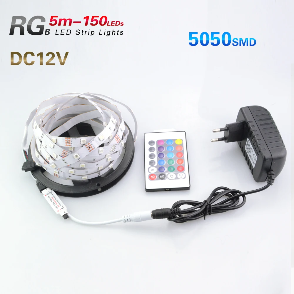 Светодиодная лента 5050 RGB 5 м 30 светодисветодиодный s/M 12 В постоянного тока