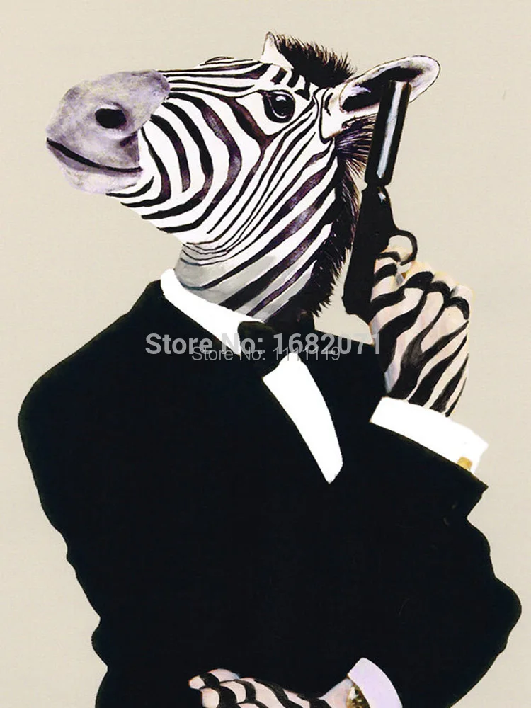 

New Animals Zebra Picture Hand Painted Gun Horse Painting Home Decor Craft Modern Pictures On Canvas Wall Oil Paintings