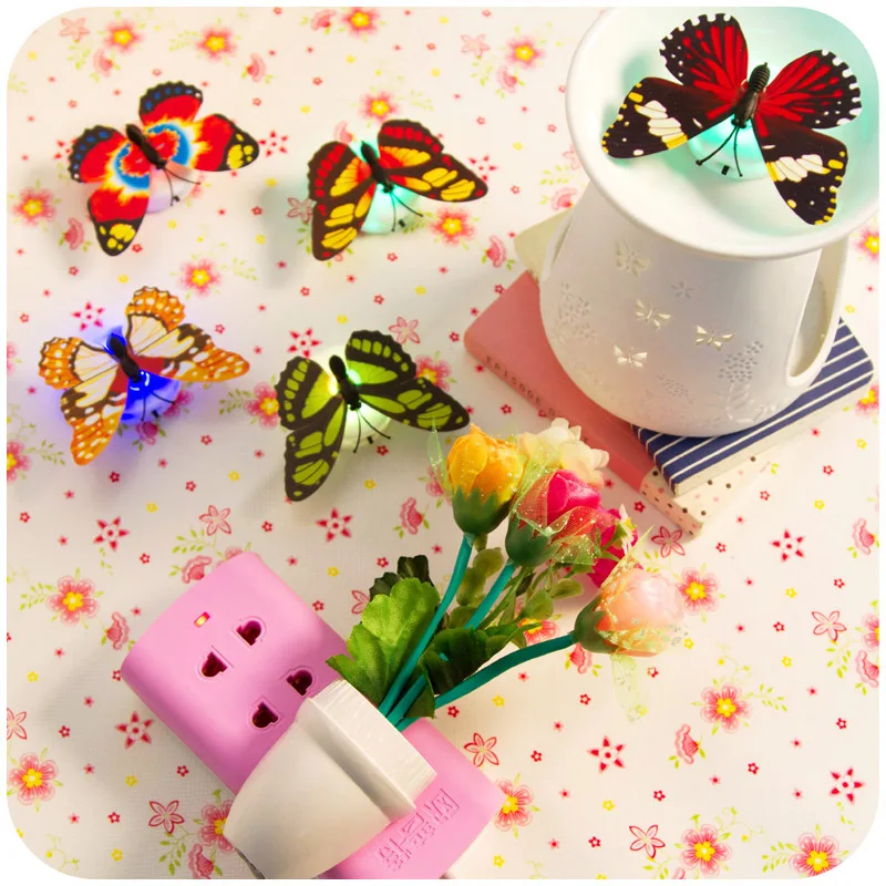 1 шт. креативный красочный ночной светильник декоративная лампа в виде бабочки |