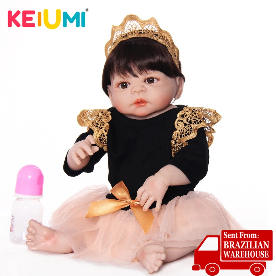 Реалистичные 23 ''Reborn Boneca Полный Силиконовые Винил Тела 57 см Reborn для маленьких девочек игрушки куклы принцесса имитации детский приятель