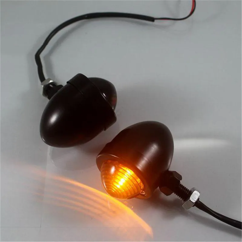4 pcs Universal Black Motorcycle LED Turn Signal Indicators Light Amber Blinker Blinkers Flashers Smoke Lens for Harley |