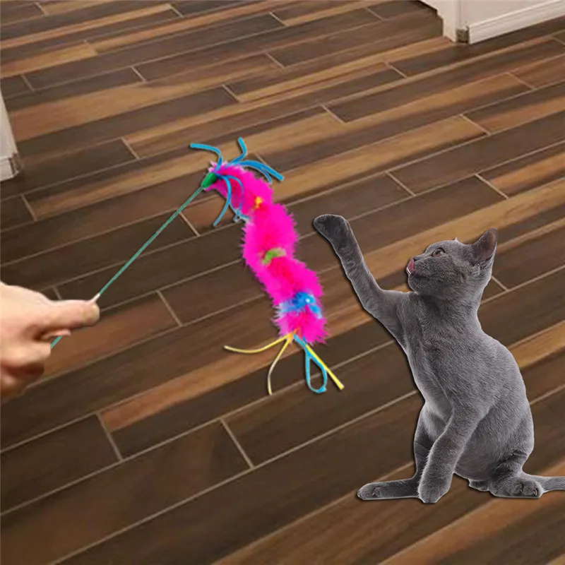 Пластиковая Палочка для кошек с перьями|Игрушки кошек| |