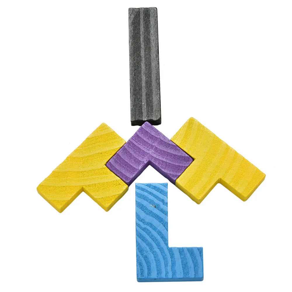 1 шт., забавная деревянная головоломка Tangram, головоломка, тетрис, развивающие игрушки для детей