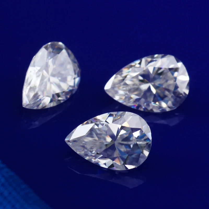 

fancy cut colorless E-F grade synthetic loose stone 5*3mm pear moissanites