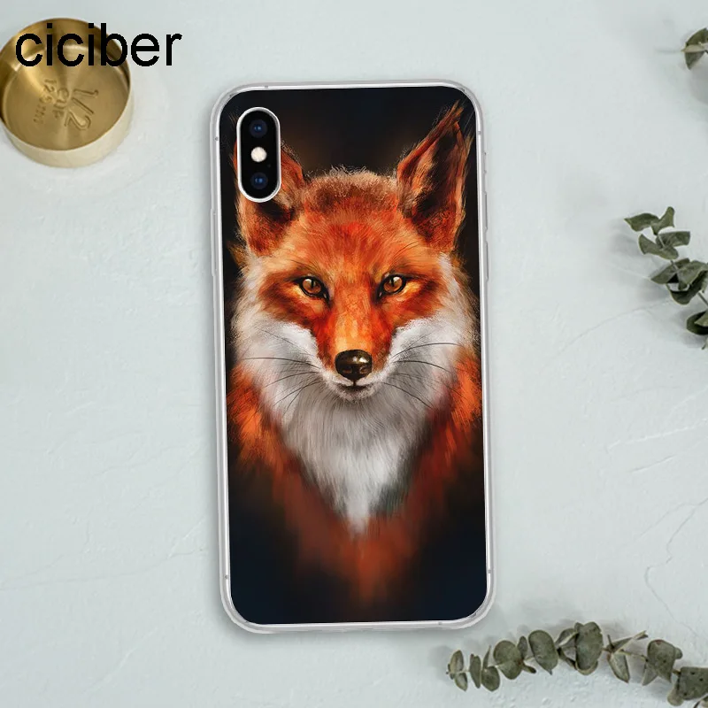 Ciciber животное лев лиса олень Мягкий ТПУ чехол для телефона iPhone 11 Pro Max X XS XR 7 5s SE 8 6 6s