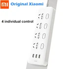 Оригинальный удлинитель Xiaomi Mijia, 4 розетки, 4 отдельных переключателя управления, 5 В2,1 А, 3 USB-порта, удлинитель, зарядное устройство, кабель 2 м